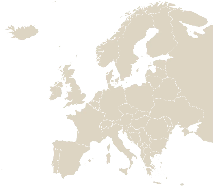 Map of Europe, an export market for Pravi Living knitted home textiles