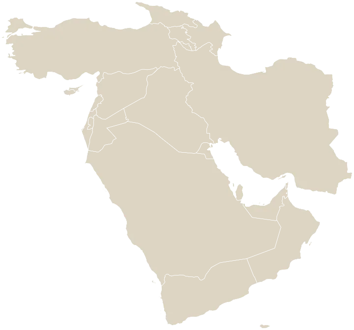 Map of the GCC and West Asia, an export market for Pravi Living knitted home textiles
